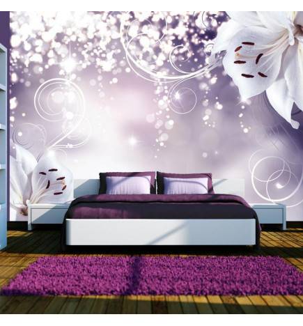 40,00 €Fotomurale adesivo fiori eleganti su sfondo viola opaco ARREDALACASA
