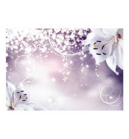 Fotomurale adesivo fiori eleganti su sfondo viola opaco ARREDALACASA