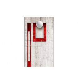 Wallpaper - Concrete, red frames and white knobs