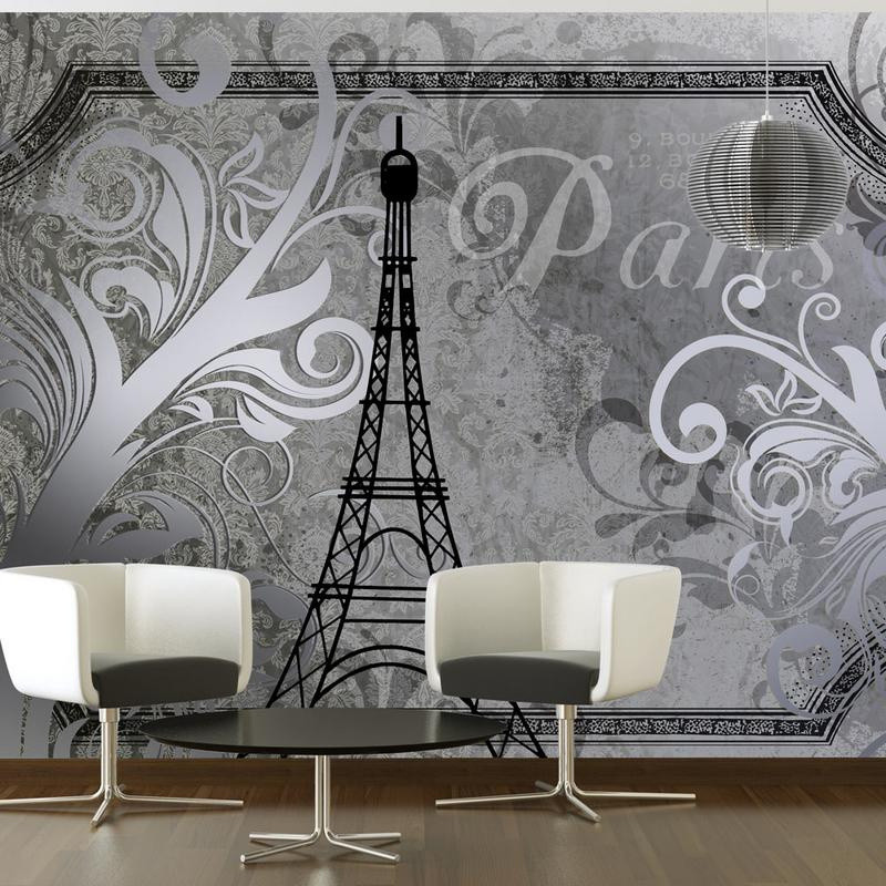 Wallpaper - Vintage Paris - silver Size 100x70