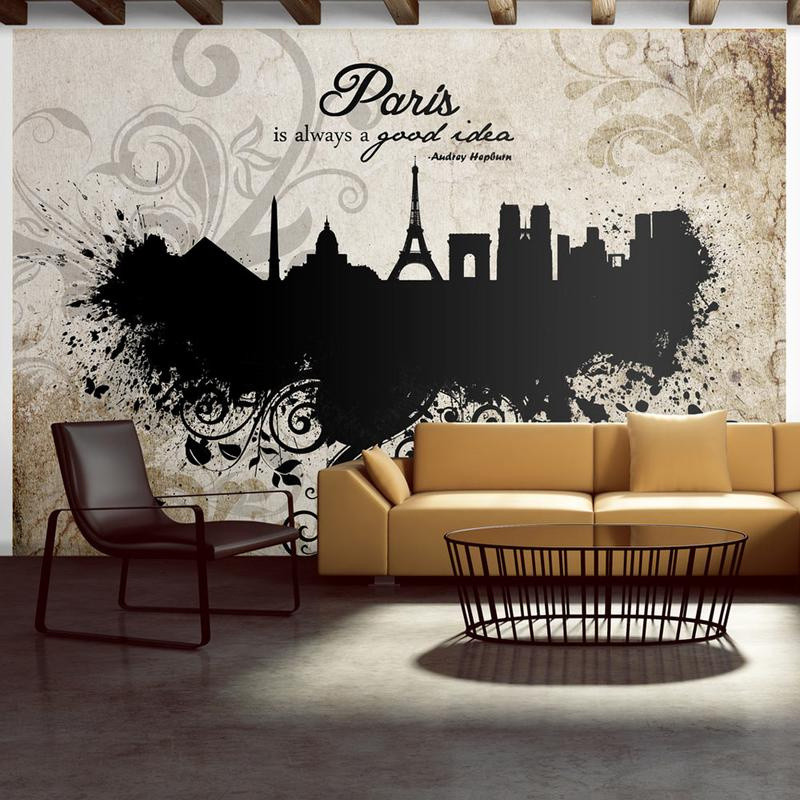 Wallpaper - Paris is always a good idea - vintage Size 100x70
