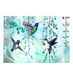 Papier peint - Flying Hummingbirds (Green)