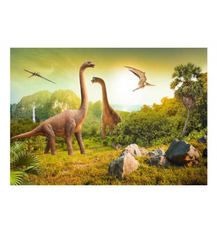 Fotomurale adesivo con 2 dinosauri Arredalacasa