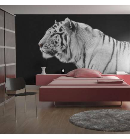 Fotomurale con una tigre in bianco e nero  - Arredalacasa
