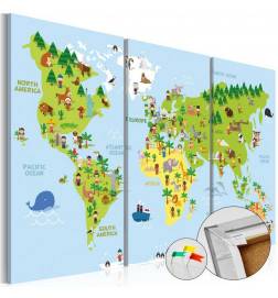 Tableau en liège - Children's World [Cork Map]