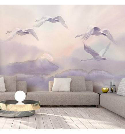 Wallpaper - Flying Swans