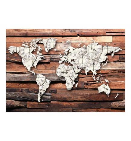 Wallpaper - Map On Wood