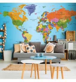 40,00 €Papier peint adhésif - Carte du monde géographique en couleur