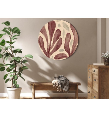 Pyöreä taulu - Leaves and spots – large vibrant shapes inspired by Matisse