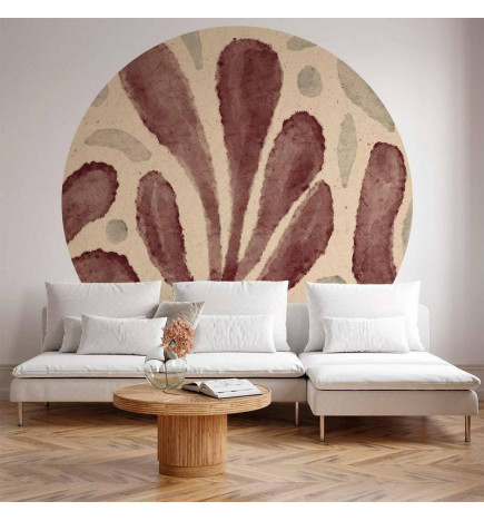 Pyöreä seinämaalaus - Leaves and spots – large vibrant shapes inspired by Matisse