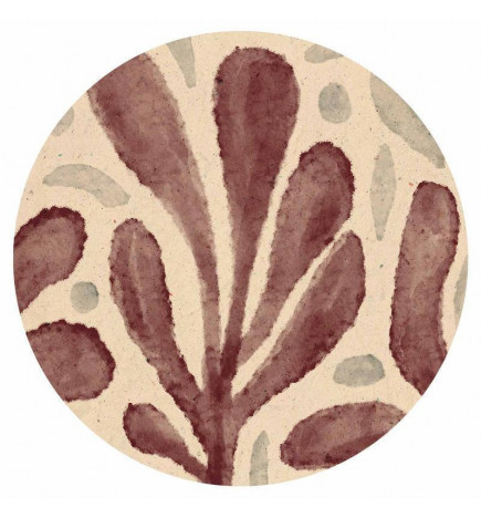 Apaļā fototapete - Leaves and spots – large vibrant shapes inspired by Matisse