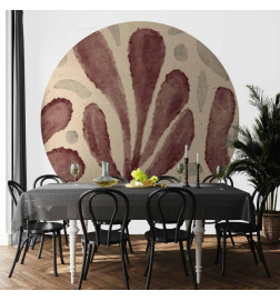 Pyöreä seinämaalaus - Leaves and spots – large vibrant shapes inspired by Matisse