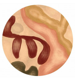 Ronde fotobehang - Colorful shapes – worn-out figures in lime wash technique