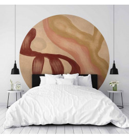 Mural de parede redondo - Colorful shapes – worn-out figures in lime wash technique