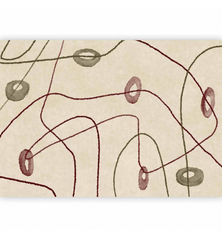 Fototapetti - Lines and shapes – bead labyrinth on a pale washed background