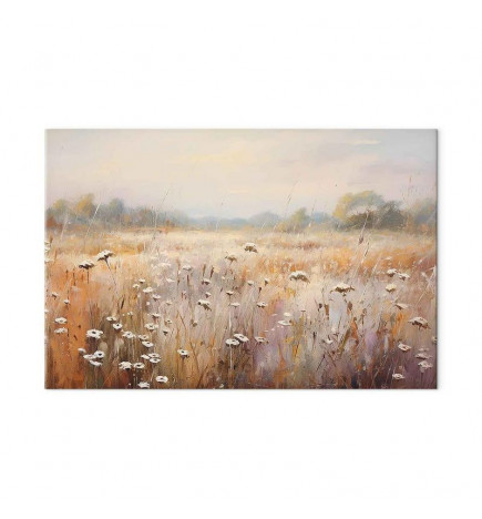 XXL-pilt - Impressionist meadow – field landscape in a pastel colour palette