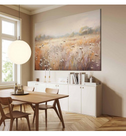 Cuadro XXL - Impressionist meadow – field landscape in a pastel colour palette