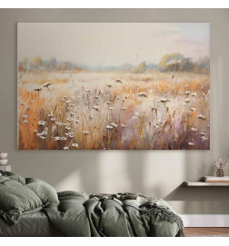 XXL slika - Impressionist meadow – field landscape in a pastel colour palette