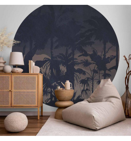 Papier Peint rond - Jungle at night