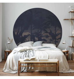 Mural de parede redondo - Jungle at night