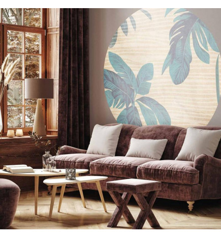Mural de parede redondo - Misty tropics