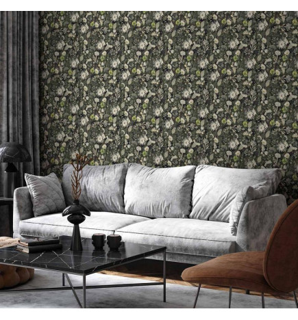 Tappezzeria murale - Fragrant flowers and herbs - green