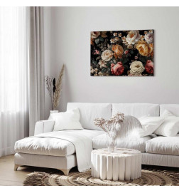 Glezna - Colourful flowers on a black background