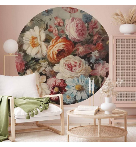 Mural de parede redondo - The scent of garden flowers