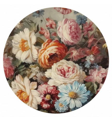 Pyöreä seinämaalaus - The scent of garden flowers