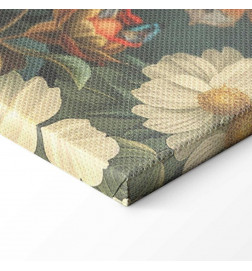 Canvas Print - Flowers, birds and butterflies – vintage-style illustration