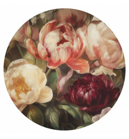 Apaļā fototapete - Charismatic peonies