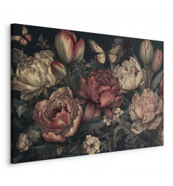 Seinapilt - Flowers on a turquoise background