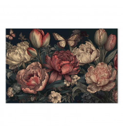 Seinapilt - Flowers on a turquoise background