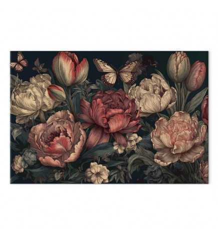 Glezna - Flowers on a turquoise background