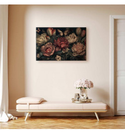 Glezna - Flowers on a turquoise background