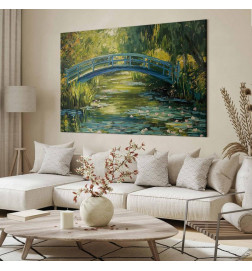 DYI Large Canvas Print - Impressionist bridge - painting of a bridge against a picturesque background