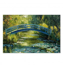 Tablou - Impressionist bridge - painting of a bridge against a picturesque background