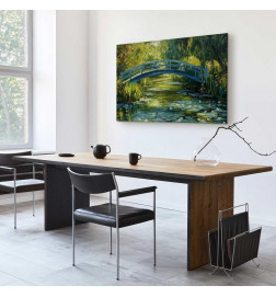 Tableau - Impressionist bridge - painting of a bridge against a picturesque background