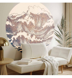 Runde Fototapete - Giant waves