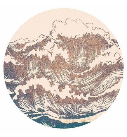 Ronde fotobehang - Giant waves