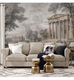 Wall Mural - Temple on a hill - Greek architecture in subdued colours