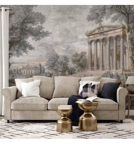 Wall Mural - Temple on a hill - Greek architecture in subdued colours