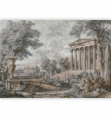 Fototapeet - Temple on a hill - Greek architecture in subdued colours