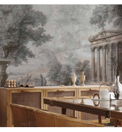 Mural de parede - Temple on a hill - Greek architecture in subdued colours