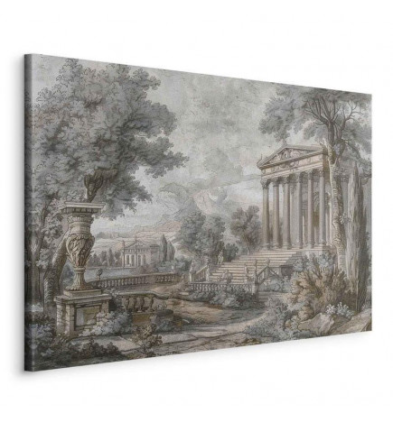 Canvas Print - Temple on a hill - Greek architecture in subdued colours