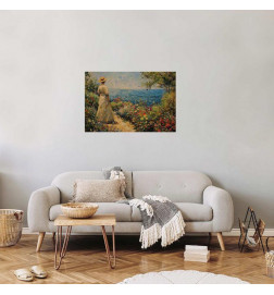 Plakat - Nostalgic impression - a pensive woman contemplating