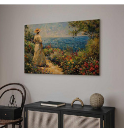 Canvas Print - Nostalgic impression - a pensive woman contemplating