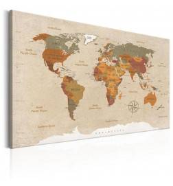 Canvas Print - World Map: Beige Chic