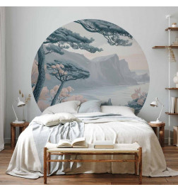 Carta da parati rotondi - Blue coast in delicate colours