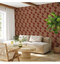 Tapisserie murale - Red claws – irregular shapes on a paper background